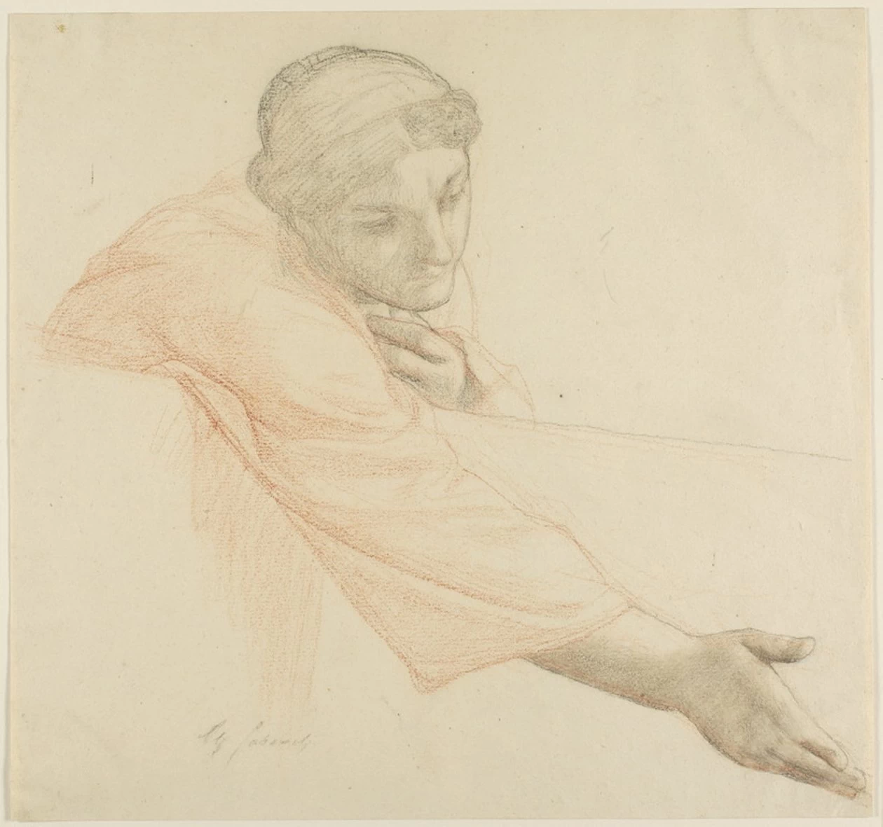 Donna che si sporge su un muro, studio per La vita di San Luigi - Art Institute of Chicago